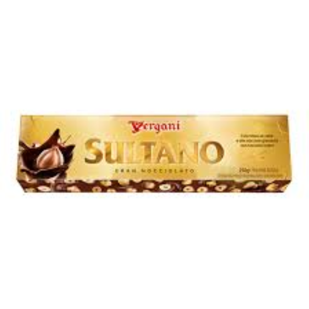VERGANI SULTANO MILK CHOC HAZELNUT NOUGAT 250G